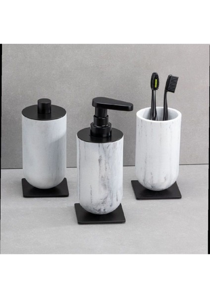 Diş Fırçalığı/Sıvı Sabunluk Mermer Deseni/Siyah Renk 206X89X170 Mm fiyatları