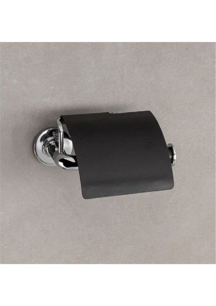 Nord Kapaklı Tuvalet Kağıtlığı Krom/Siyah Renk 69X121X155 Mm