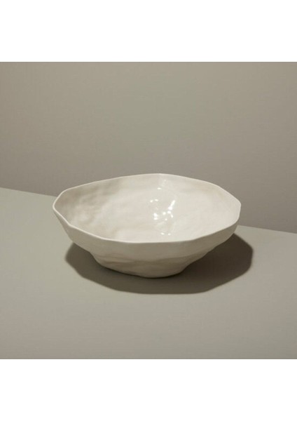 Stoneware Çap 26 Cm Beyaz Taş Kase