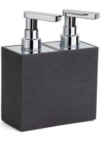 2'Li Sıvı Sabunluk Siyah/Krom Renk 189X88X146 Mm