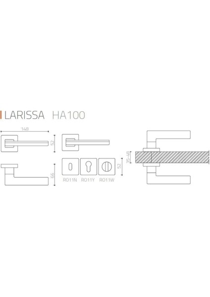 Larıssa Altın Beyaz - Oda Rozetli Kapı Kolu - Hha100Ro11N Gl-Gl/Al7