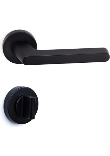 Tavıra Siyah - Wc Rozetli Kapı Kolu - Hha101Ro12W Al6