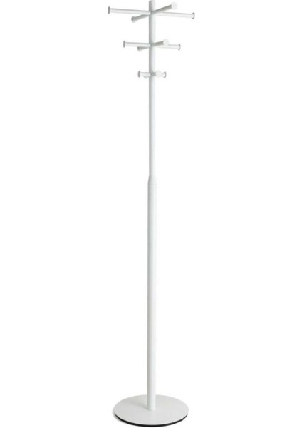 Ayaklı Çoklu Askılık Beyaz Renk 177 cm