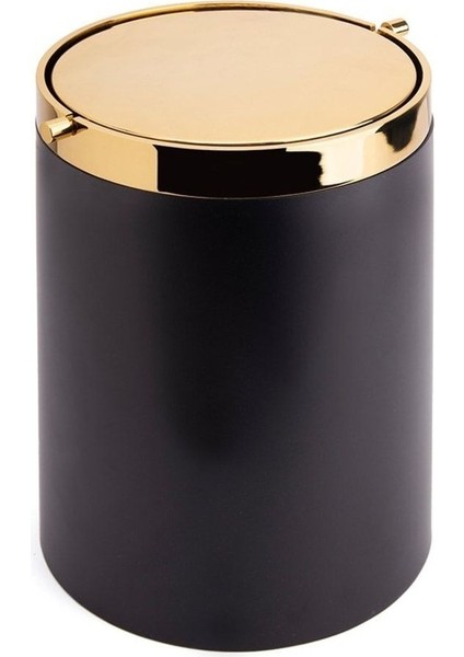 Banyo Çöp Kovası 4 L Siyah-Gold Renk
