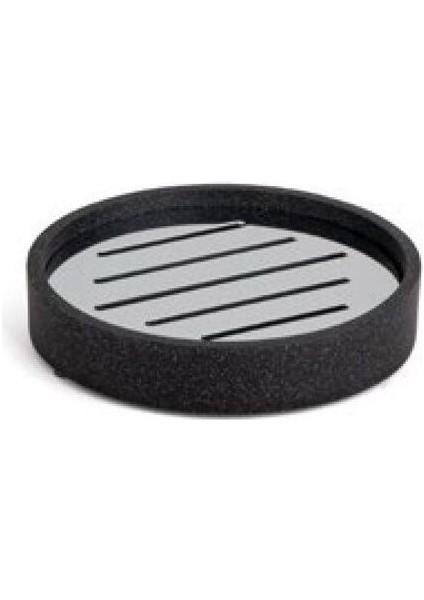 Katı Sabunluk Siyah/Krom Renk 26X120X120 Mm