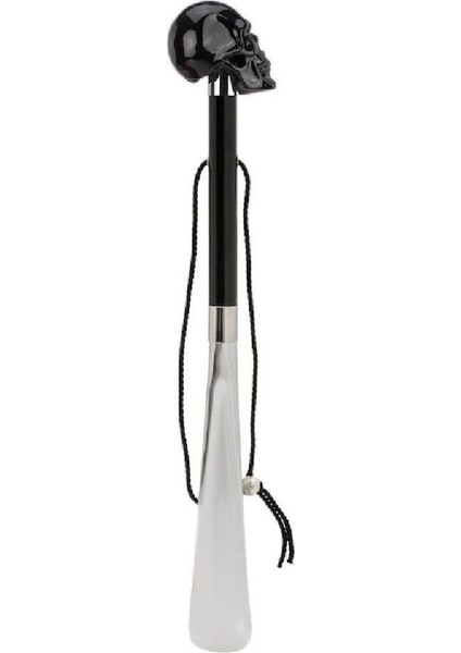 Siyah Renk Kuru Kafa Figürlü Siyah/Krom Ayakkabı Çekeceği 50 Cm fiyatları