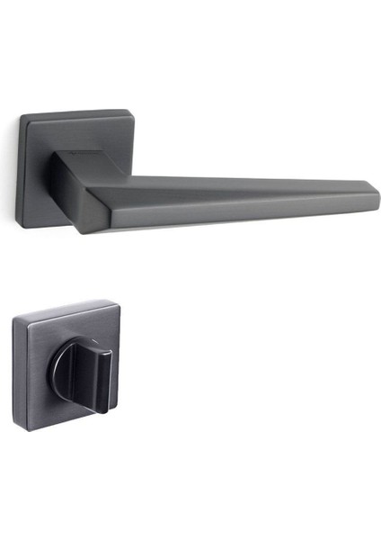 Dıago Rozetli Kapı Kolu Füme Rengi Wc - Hha226Ro11W Bbn
