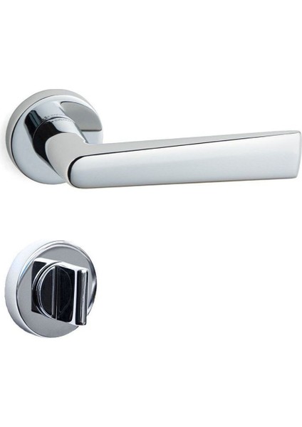Arıel Rozetli Kapı Kolu Krom Renk Wc - Hha231Ro12W Cr