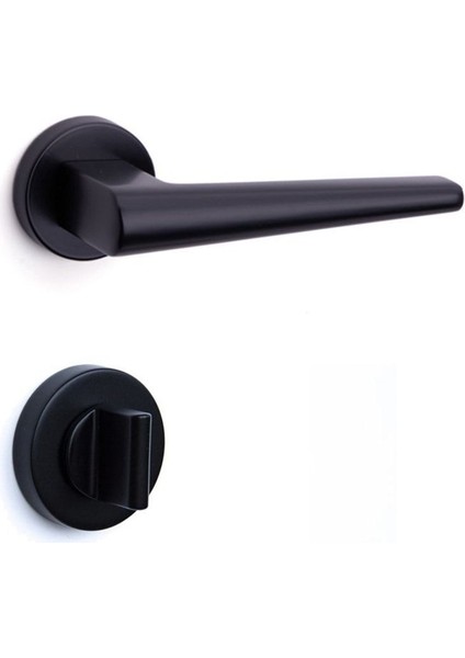 Butto Siyah - Wc Rozetli Kapı Kolu - Hha169Ro12W Al6
