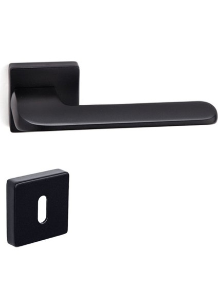 Atlas Siyah - Oda Rozetli Kapı Kolu - Hha170Ro11N Al6