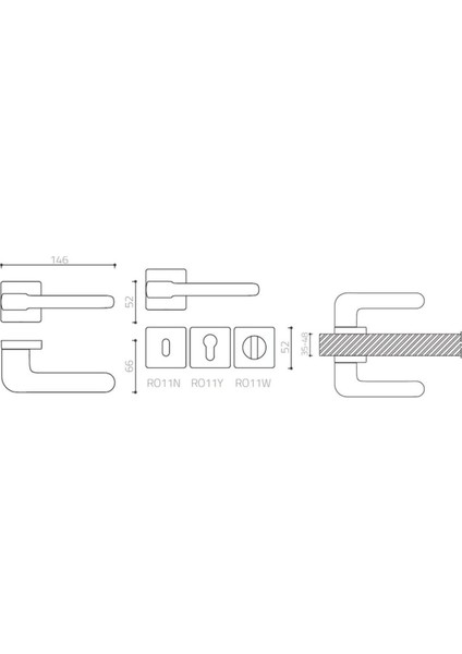 Atlas Siyah - Oda Rozetli Kapı Kolu - Hha170Ro11N Al6 fiyatları