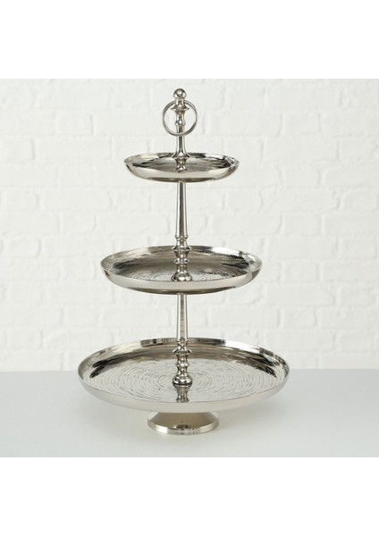Gümüş Dekoratif Raflı Stand 50Cm