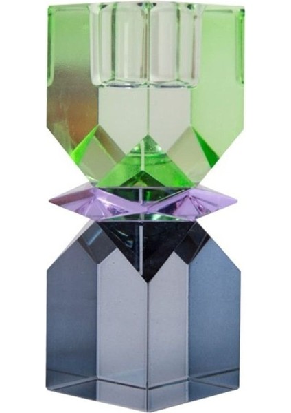 Kristal Mum Tutucu, Nane Yeşili Koyu Mavi 11X4X4 Cm fiyatları