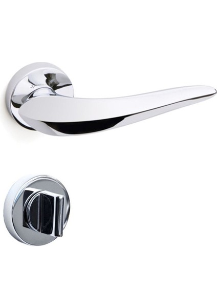 Krom - Wc Rozetli Kapı Kolu - Hha172Ro12W Cr