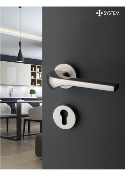 Aten Krom - Yale Rozetli Kapı Kolu - Hha137Ro12Y Cr