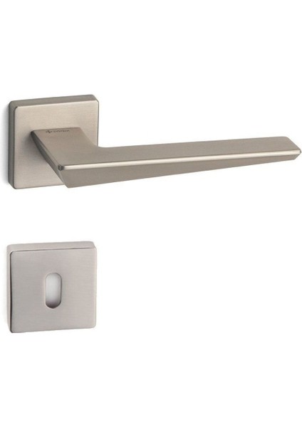 Carme Rozetli Kapı Kolu Saten Rengi Oda - Hha240Ro11N Nbm