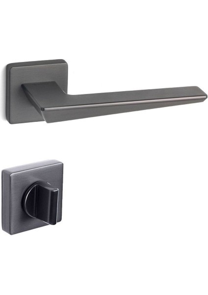 Carme Rozetli Kapı Kolu Füme Rengi Wc - Hha240Ro11W Bbn