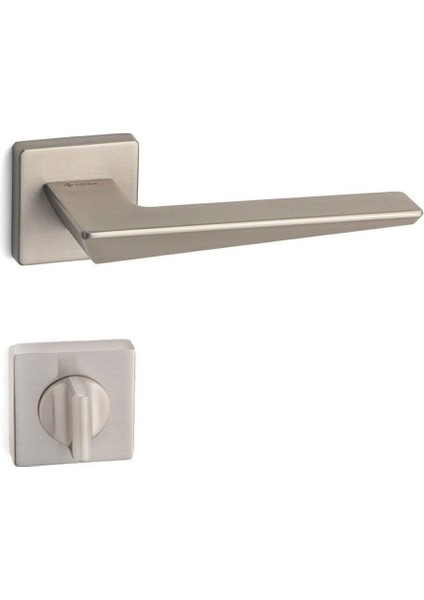 Carme Rozetli Kapı Kolu Saten Rengi Wc - Hha240Ro11W Nbm