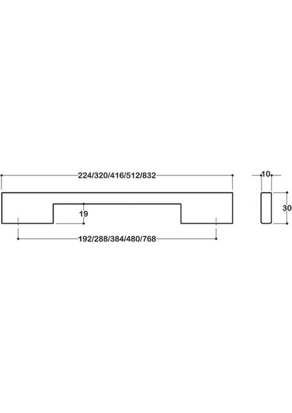 7327 Modern Kulp Siyah Renk 192 Mm