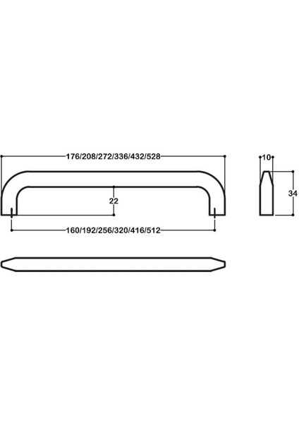 Altın Rengi 256 Mm Modern Kulp - Ssy8682 0256 Gl
