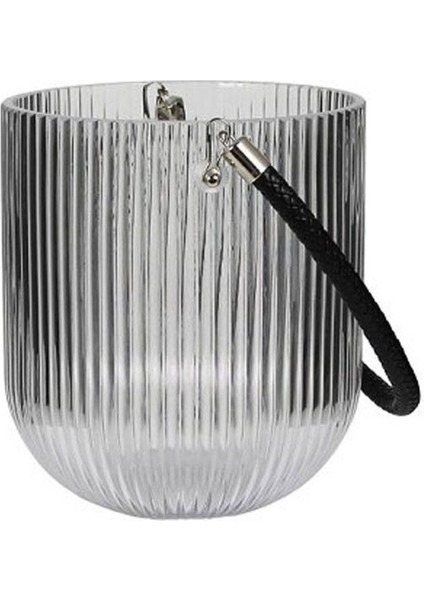 Rahat Yapılı Ipli Şeffaf Fener Mumluk 17X20H.