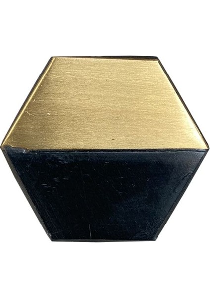 Çap 35Mm X 40Mm Siyah/Mat Sarı Düğme Kulp / Doğal Taş