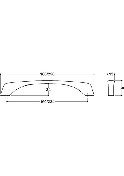 Krom Renkli 224 Mm Modern Kulp - Ssy4635 0224 Cr