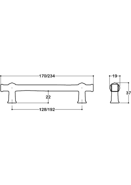 Antik Gümüş Rengi 192 Mm Klasik Kulp - Ssy4223 0192 Osm