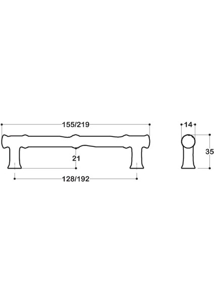 Siyah Renkli 128 Mm Klasik Kulp - Ssy4227 0128 Al6