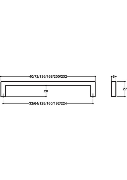 Saten Rengi 224 Mm Modern Kulp - Ssy7938 0224 Nb