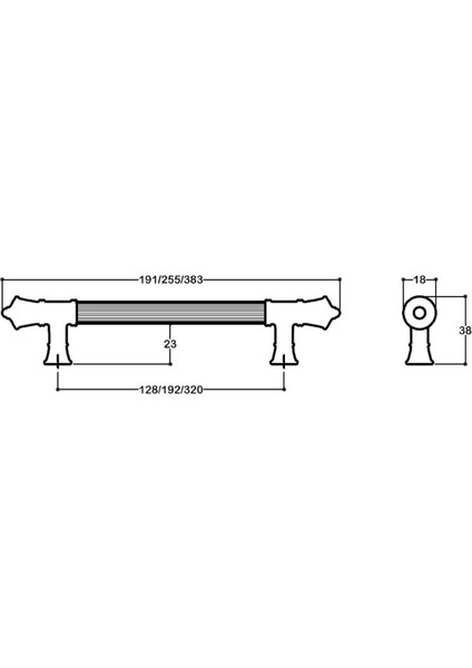 Siyah Renkli 320 Mm Klasik Kulp - Ssy4675 0320 Al6-Al6 fiyatları