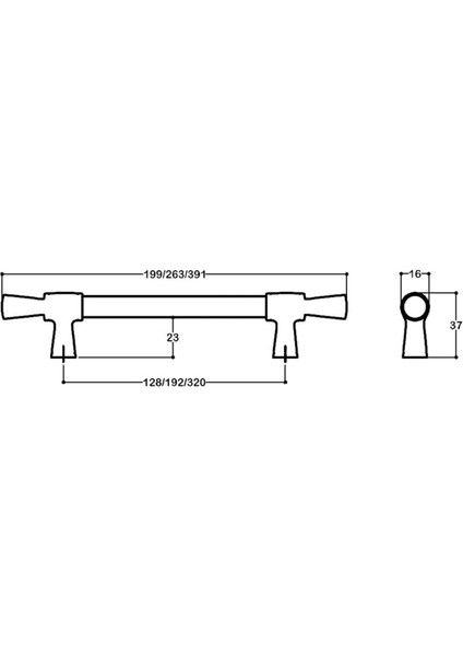Krom Renkli 192 Mm Klasik Kulp - Ssy4690 0192 Cr-Cr