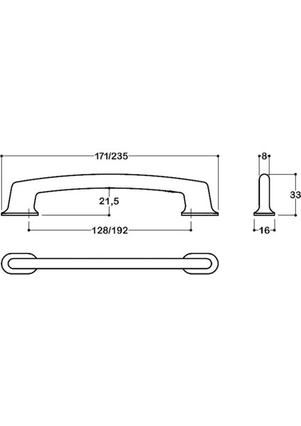 Siyah Renkli 192 Mm Modern Kulp - Ssy4245 0192 Al6