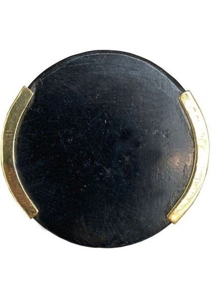 Çap 38Mm Siyah/Mat Sarı Düğme Kulp / Doğal Taş
