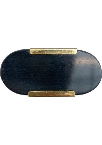 Çap 25Mm X 53Mm Siyah/Parlak Sarı Düğme Kulp / Doğal Taş