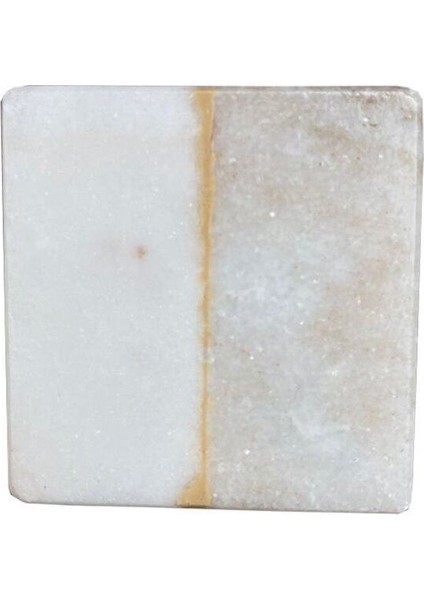 Çap 40Mmx40Mm Beyaz/Kum Düğme Kulp / Doğal Taş