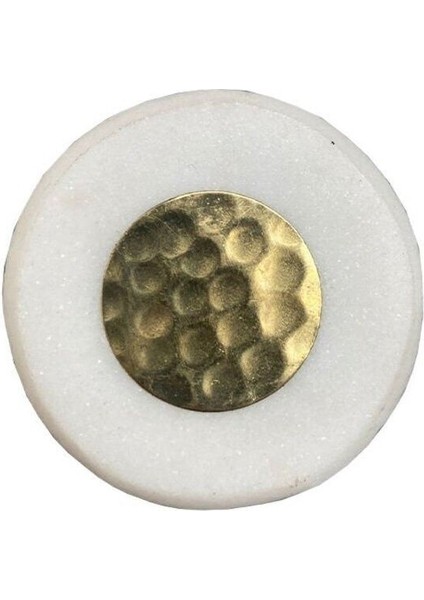 Çap 38Mm Beyaz Düğme Kulp / Doğal Taş