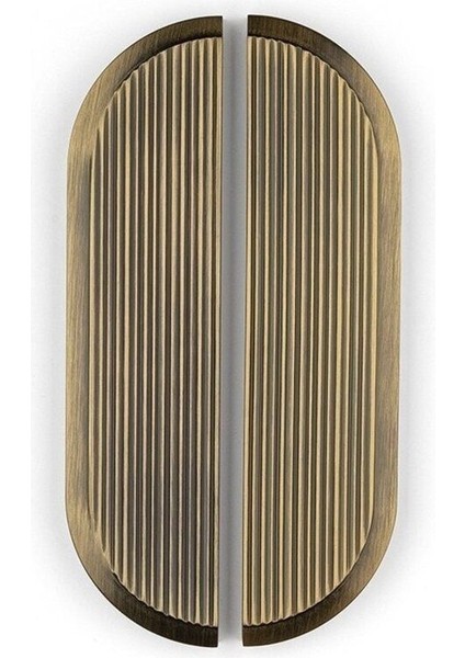 512 Mm - Antik Rengi Line/Çizgili Kulp Tek Adet Yarım- Ssy9076 0512 Abm