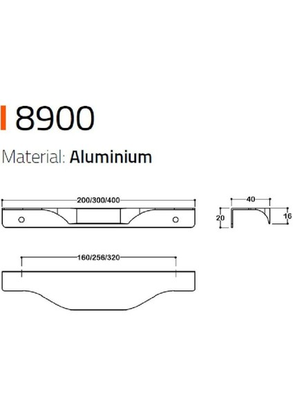 8900 Entegre Kulp Antik Renk 320 Mm