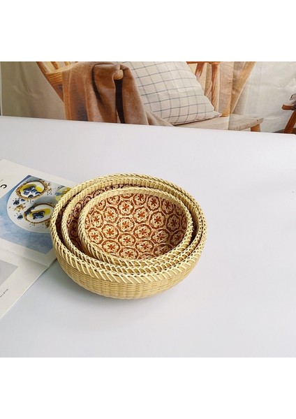 Tamamen El Yapımı Rattan Saklama Sepeti, Masaüstü Depolama, Atıştırmalık Saklama (Yurt Dışından)