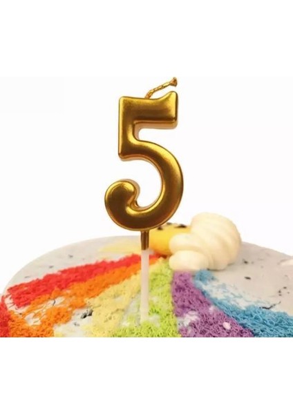 Mum Rakam 5 cm Altın 5 No