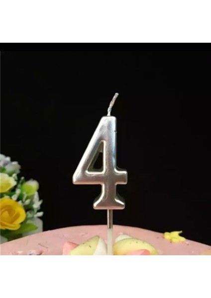 Mum Rakam 5 cm Gümüş 4 No