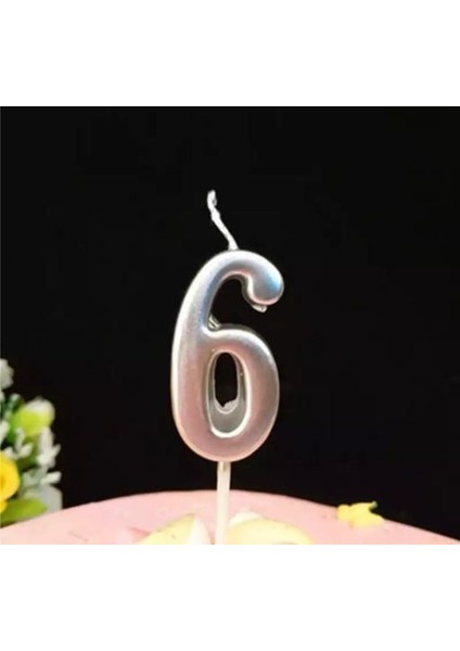 Mum Rakam 5 cm Gümüş 6 No