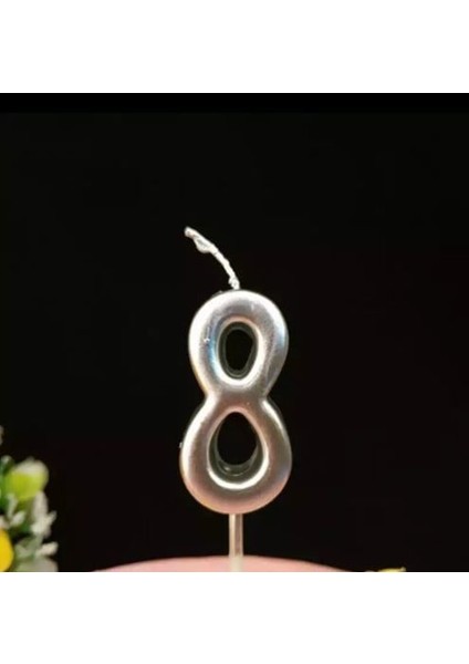 Mum Rakam 5 cm Gümüş 8 No