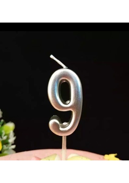 Mum Rakam 5 cm Gümüş 9 No