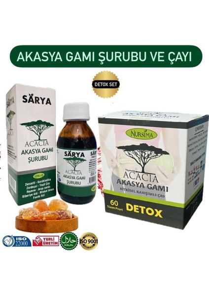 Acacia Akasya Gamı Şurubu ve Akasya Gamı Çayı Detox Seti