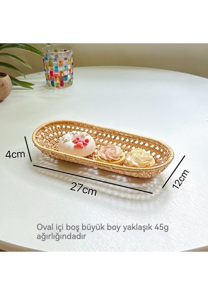 Tamamen El Yapımı Rattan Meyve Tabağı, Çatal-Bıçak Sepeti, Ekmek Atıştırma Sepeti (Yurt Dışından)