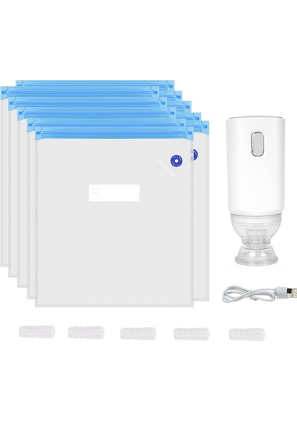 USB Şarj Edilebilir Elektrikli Hava Pompası Kurutucu + 10 Adet Çanta Kiti 3D Yazıcı Için Pla Filament Vakum Torbası Tek Anahtar Hızlı Pompalama (Yurt Dışından)