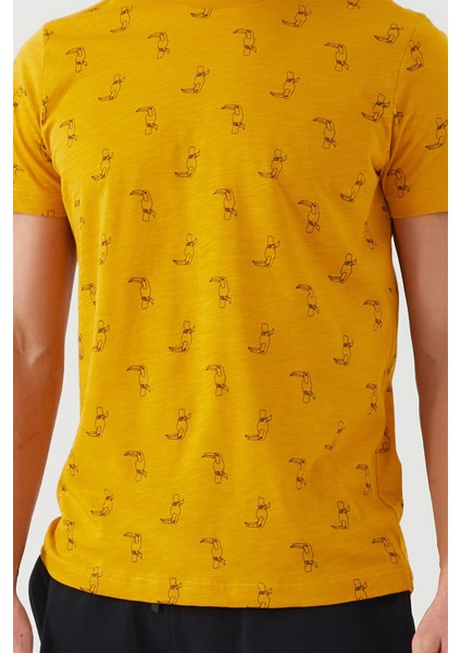 2502 With Bird Pattern Erkek Şort Pijama Takım
