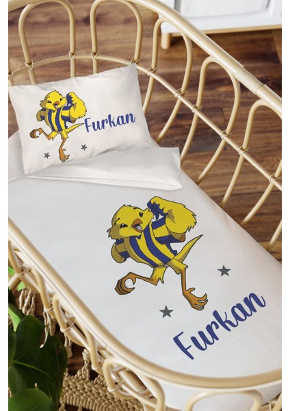 Isme Özel Anne Yanı 60X100 Beşik Uyku Nevresim Takımı Kanarya
